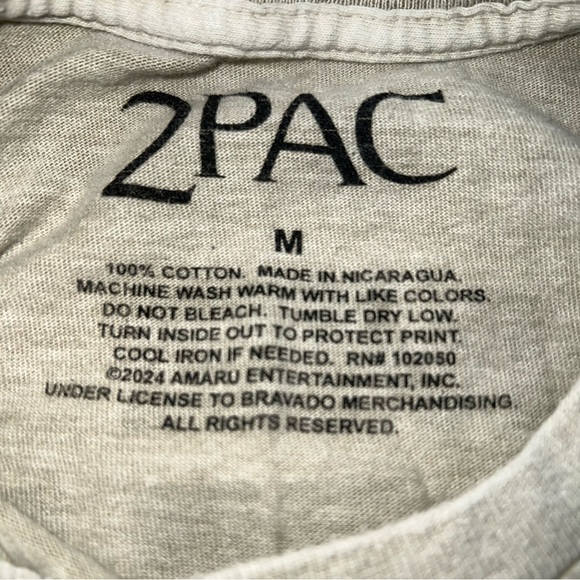 2PAC Men's Unisex Beige Short Sleeve Graphic Tupac T-Shirt-Size M - Picture 6 of 6